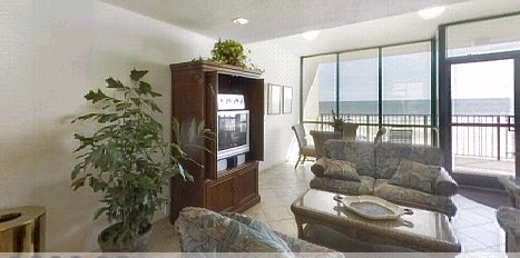 photo of the kitchen in the vacation suite on the beach of the Gulf of Mexico at Orange Beach, Alabama - owned by Myrt and Angela Hales of Rayville, Louisiana